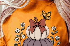Monochromatic fall, Floral pumpkins svg Product Image 3