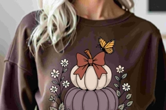 Monochromatic fall, Floral pumpkins svg Product Image 5