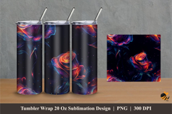 Dark Light Rose Tumbler Wrap Sublimation Designs 1 Product Image 1