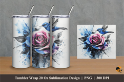 Bird&#039;s Nest Rose Tumbler Wrap Sublimation Designs 1 Product Image 1