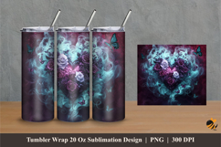 Rose of Love Tumbler Wrap Sublimation Designs 1 Product Image 1