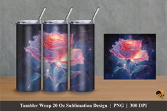 Flowing Roses Tumbler Wrap Sublimation Designs 1 Product Image 1