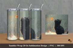 Winter Cat Tumbler Wrap Sublimation Designs 1 Product Image 1