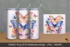 Soft Butterfly Tumbler Wrap Sublimation Designs 1 Product Image 1