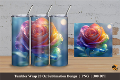 Soft Rose Tumbler Wrap Sublimation Designs 2 Product Image 1