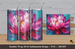 Flower Abstraction Tumbler Wrap Sublimation Designs 2 Product Image 1