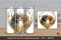 Love Cow Tumbler Wrap Sublimation Designs 2 Product Image 1