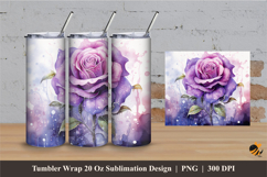 Purple Fantasy Tumbler Wrap Sublimation Designs 2 Product Image 1