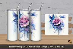 Bird&#039;s Nest Rose Tumbler Wrap Sublimation Designs 2 Product Image 1