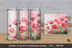 Simple Flower Tumbler Wrap Sublimation Designs 2 Product Image 1