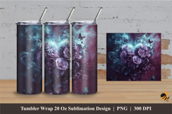 Rose of Love Tumbler Wrap Sublimation Designs 2 Product Image 1
