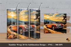 Old Car Tumbler Wrap Sublimation Design 2 Product Image 1