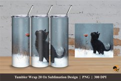 Winter Cat Tumbler Wrap Sublimation Designs 2 Product Image 1