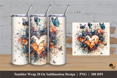 Flock of Butterflies Tumbler Wrap Sublimation Designs 2 Product Image 1