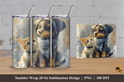 Cute Kitten Tumbler Wrap Sublimation Designs 3 Product Image 1