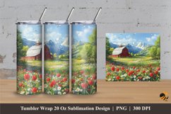 Flowers of Coolness Tumbler Wrap Sublimation Designs 3 Product Image 1