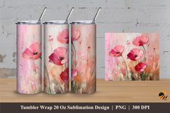 Simple Flower Tumbler Wrap Sublimation Designs 3 Product Image 1