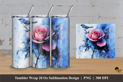 Bird&#039;s Nest Rose Tumbler Wrap Sublimation Designs 3 Product Image 1