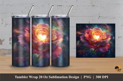 A Radiant Rose Tumbler Wrap Sublimation Designs 3 Product Image 1