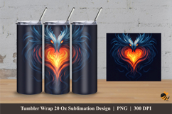Fantasy Heart Tumbler Wrap Sublimation Designs 3 Product Image 1