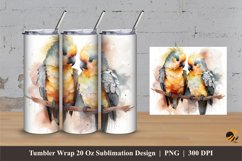 Cute Parrots Tumbler Wrap Sublimation Designs 3 Product Image 1