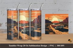 Vintage Car Tumbler Wrap Sublimation Design 3 Product Image 1