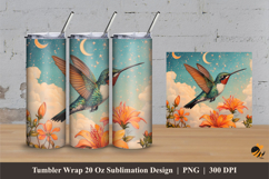 Realistic Hummingbird Tumbler Wrap Sublimation Designs 3 Product Image 1