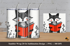 Reading Fox Tumbler Wrap Sublimation Designs 3 Product Image 1