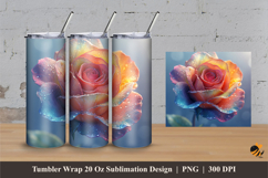 Soft Rose Tumbler Wrap Sublimation Designs 3 Product Image 1
