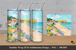 Beautiful Coast Tumbler Wrap Sublimation Designs 3 Product Image 1