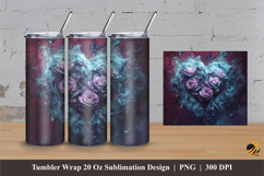 Rose of Love Tumbler Wrap Sublimation Designs 3 Product Image 1