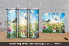 Lovely Garden Tumbler Wrap Sublimation Designs 3 Product Image 1