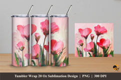 Simple Flower Tumbler Wrap Sublimation Designs 4 Product Image 1