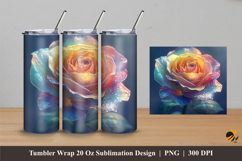 Soft Rose Tumbler Wrap Sublimation Designs 4 Product Image 1