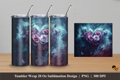 Rose of Love Tumbler Wrap Sublimation Designs 4 Product Image 1