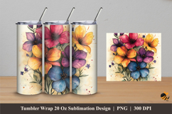 Nature Painting Tumbler Wrap Sublimation Designs 4 Product Image 1