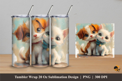 Cute Kitten Tumbler Wrap Sublimation Designs 4 Product Image 1