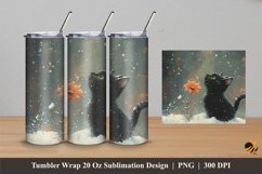 Winter Cat Tumbler Wrap Sublimation Designs 4 Product Image 1