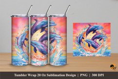 Dolphin Wonderful Tumbler Wrap Sublimation Designs 4 Product Image 1