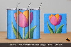 Tulip Art Tumbler Wrap Sublimation Designs 4 Product Image 1