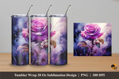 Purple Fantasy Tumbler Wrap Sublimation Designs 4 Product Image 1