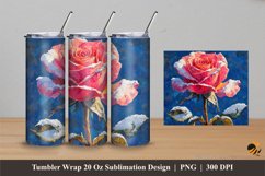Cold Rose Fantasy Tumbler Wrap Sublimation Designs 4 Product Image 1