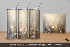Flower Arrangement Tumbler Wrap Sublimation Designs 4 Product Image 1