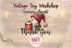 Vintage Toy Workshop Gnomes | Retro Christmas Clipart Set Product Image 5