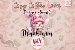 Watercolor Cozy Coffee Lover Gnomes PNG Illustration Clipart Product Image 7