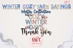 Winter Cozy Yarn Text Clipart Bundle 20 Embroidered PNG Product Image 6