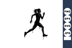 Silhouette of running woman athlete sprinting in motion dyna Product Image 1