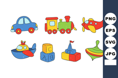 Colorful children toys car train airplane submarine blocks a Product Image 1