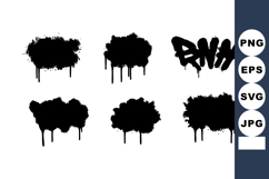 Black graffiti paint splatters and drips vector set for urba Product Image 1