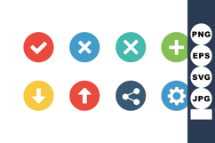 Colorful check mark, cross, plus, arrow, share, and settings Product Image 1
